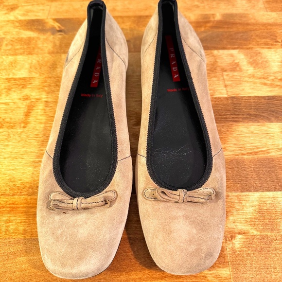 Prada Vintage Suede Ballet Flat - Picture 1 of 8